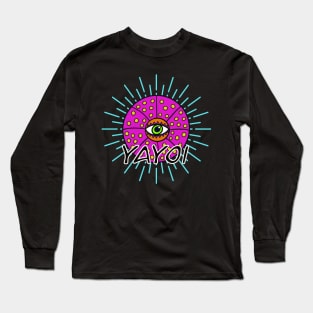 Yayoi Kusama Inspired Flower with Eye Long Sleeve T-Shirt